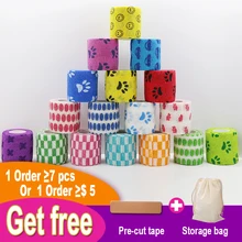 Pet Dog Cat Health оберточная повязка дышащая разрывающая Нетканая ткань самоклеющаяся эластичная повязка для животных ветеринарная пластырная повязка