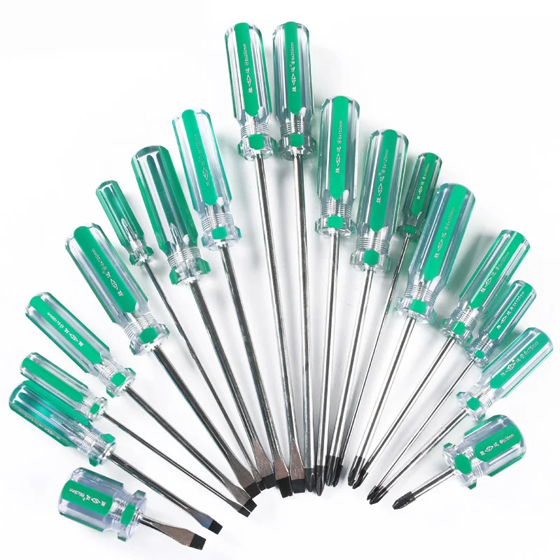 

High Quality 2Pcs/Lot Long and Hardness Screwdriver Tools Cross & Slotted Professional Industrial Tools All Type