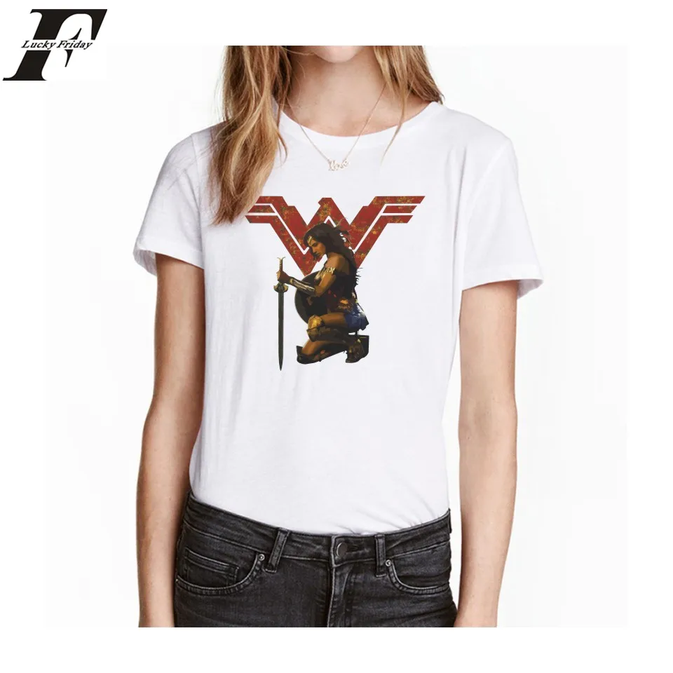 2017 harajuku Wonder Woman Female T shirt Women O Neck summer t shirt