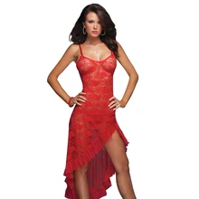 Красная Сексуальная кружевная сорочка, длинное платье, кружевное белье с оборкой, сексуальное белое нижнее белье, ночное платье, Элегантная пижама для танцев