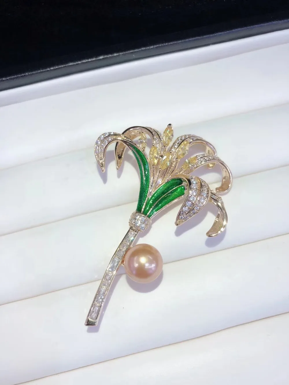 

Y324 Flower High Quality Golden plated Paved CZ Necklace Brooch Base Cubic Zirconia Jewelry Connector DIY Jewellery Making