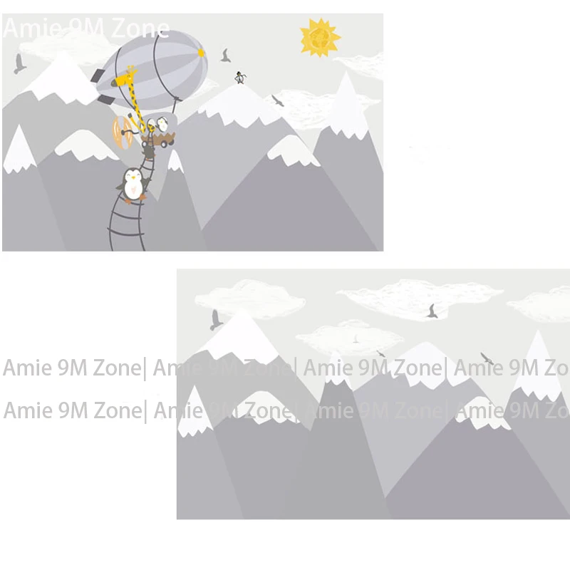 Tuya Art Настенные обои серые мутаны и воздушные шары обои для детской комнаты настенный Декор обои для детской комнаты обои