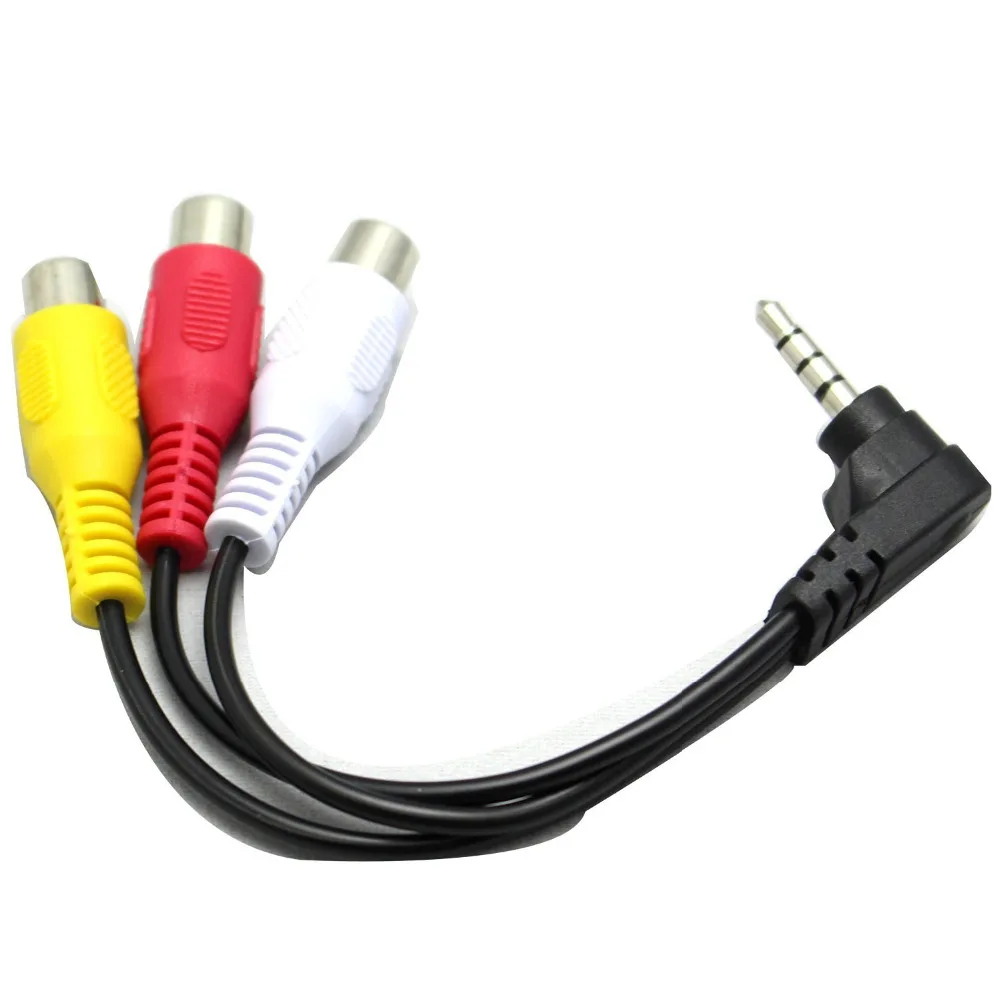 

RCA Jack Adapter Cable ,0.6FT/20cm 90 degree Right-angled 3.5mm 1/8" TRRS Stereo Male to 3 RCA Female Jack Adapter Cable