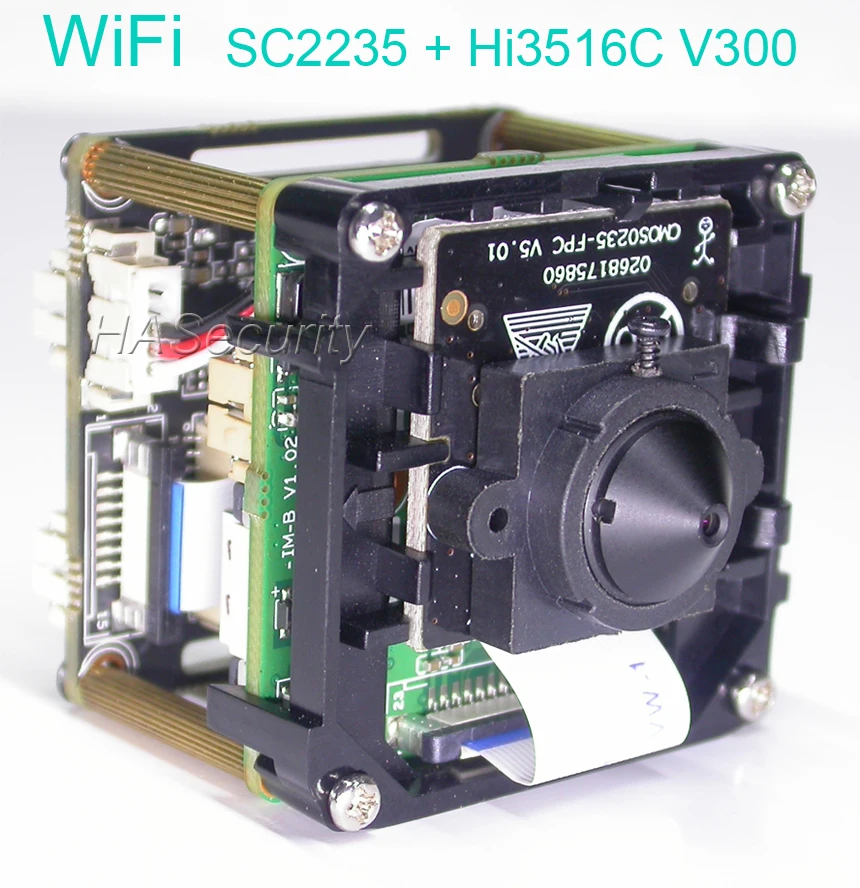 

WiFi special 3.7mm LENs H.265 H264, 1/2.7" SmartSens SC2235 CMOS + Hi3516C V300 CCTV IP camera PCB board module + FPC Antenna