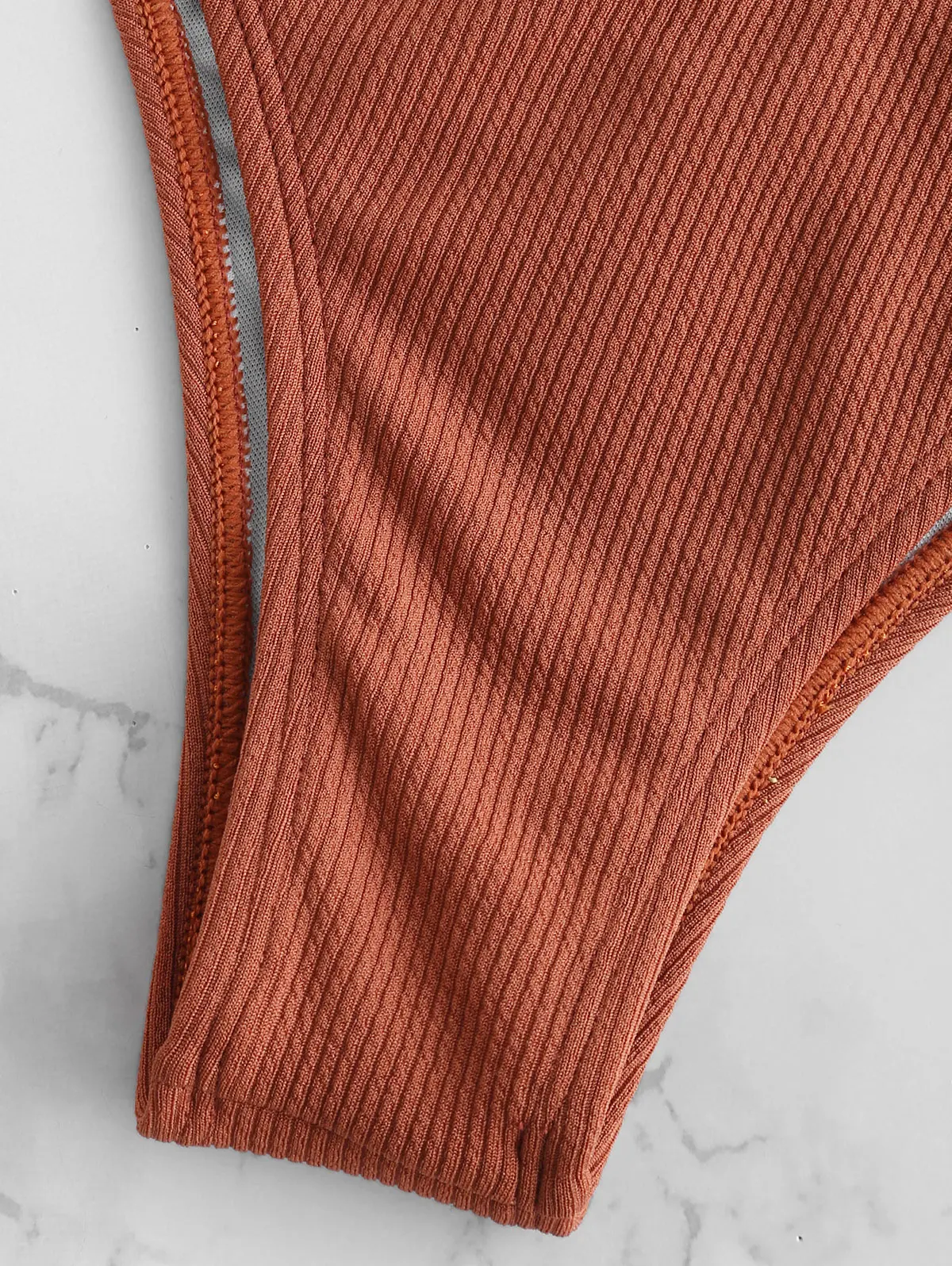 Billig ZAFUL Rippen Scrunch Butt Wrap Bikini Set Rüschen Tiefer Wrap Badeanzug Push Up Niedrigen Taille Frauen Bademode Sexy Badeanzug