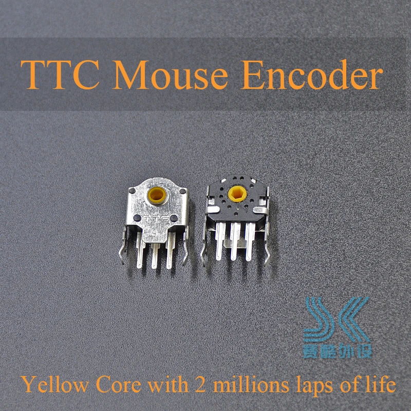 2Pcs Original TTC 9mm mouse encoder yellow core for gaming Mouse RAW deathadder Logitech G403
