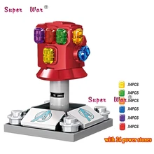 Одиночные Мстители эндшпиль Marvel Thanos Infinity Gauntlet SY1099-2 с 24 драгоценными камнями Железный человек строительные блоки детские игрушки