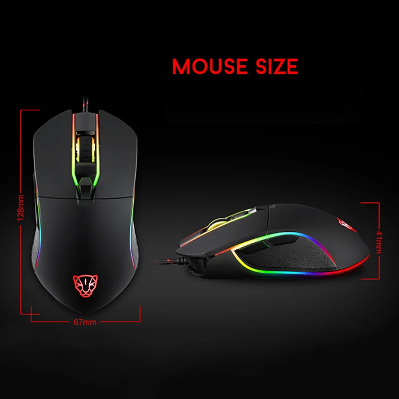 Motospeed V30 RGB Programming 3500 DPI Gaming Gamer Mouse USB Computer Wried Optical Mice Backlit Breathing LED for PC Game