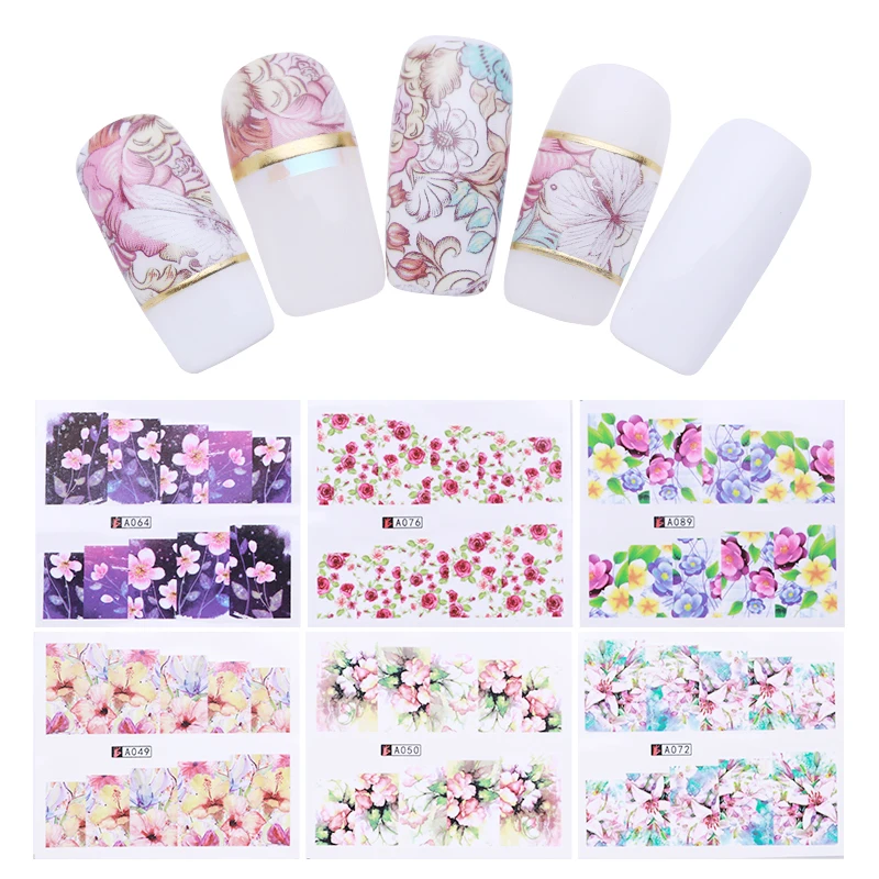 

Water Decals Nail Art Transfer Stickers Flower Series Rose Daisy Manicure Stickers 3 Sheets DIY for Nail Art Accessories Tool