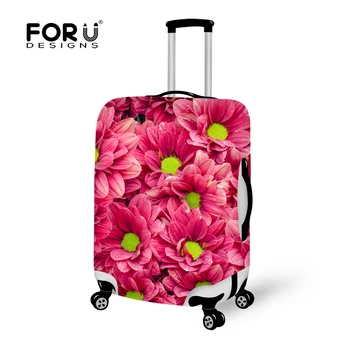 

FORUDESIGNS 3D Flower Luggage Protective Cover For 18-30 Inch Trunk Case Trolley Suitcase Elastic Travel Case Covers with Zipper