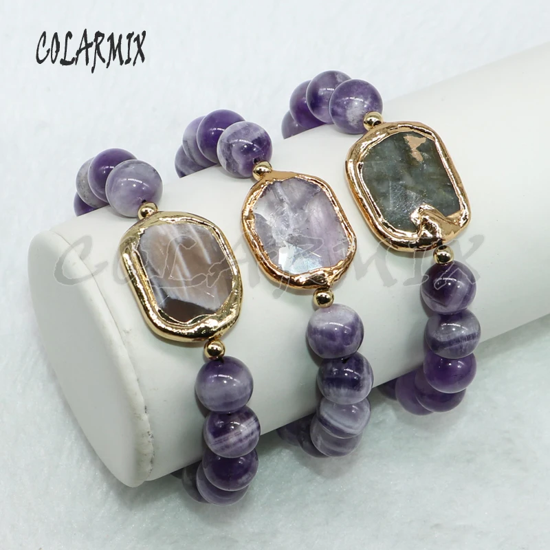 5 шт. браслеты с бусинами из кристаллов браслеты из бисера ювелирных изделий Браслеты из нескольких камней модные ювелирные изделия для женщин 5008