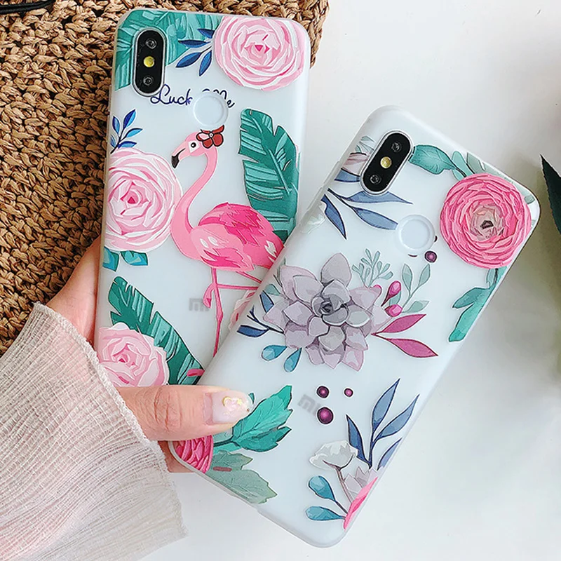WeeYRN lindo suave transparente caso Xiao mi 8 mi 8 Funda 3D alivio de lujo de silicona TPU mate de la cubierta completa xiao mi 8 mi 8