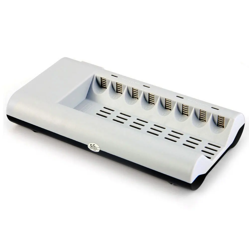 

Smart 8 Bay Battery Charger for AA AAA Ni-MH Ni-CD Rechargeable Batteries with EU/US plug 8 LEDs