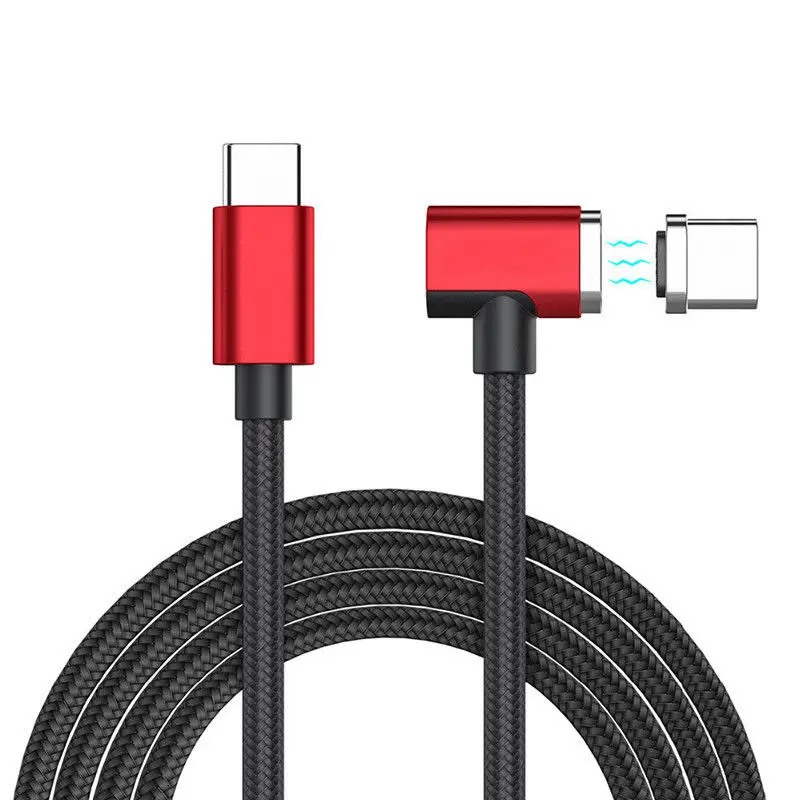  1.5M USB C to USB C Magnetic 90 Degree Elbow Cable For MacBook Pro 15 13 inch Magnetic 4.3A Fast Ch