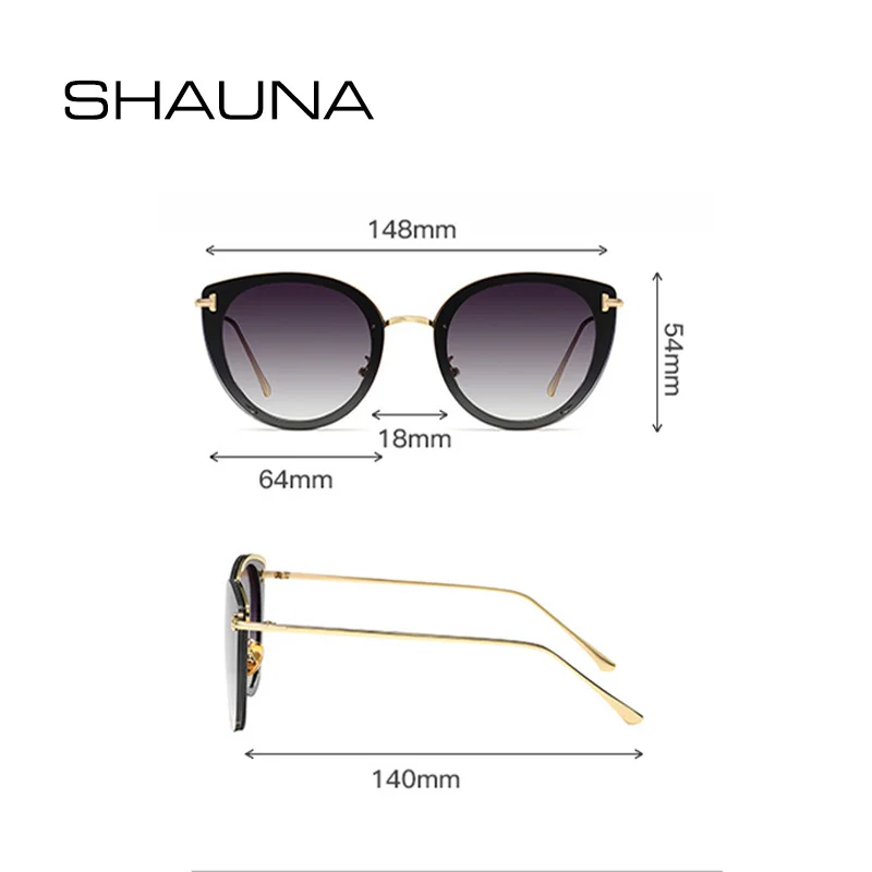 SHAUNA Vintage Cat Eye Sunglasses Women Brand Designer Fashion Pink Mirror Shade UV400