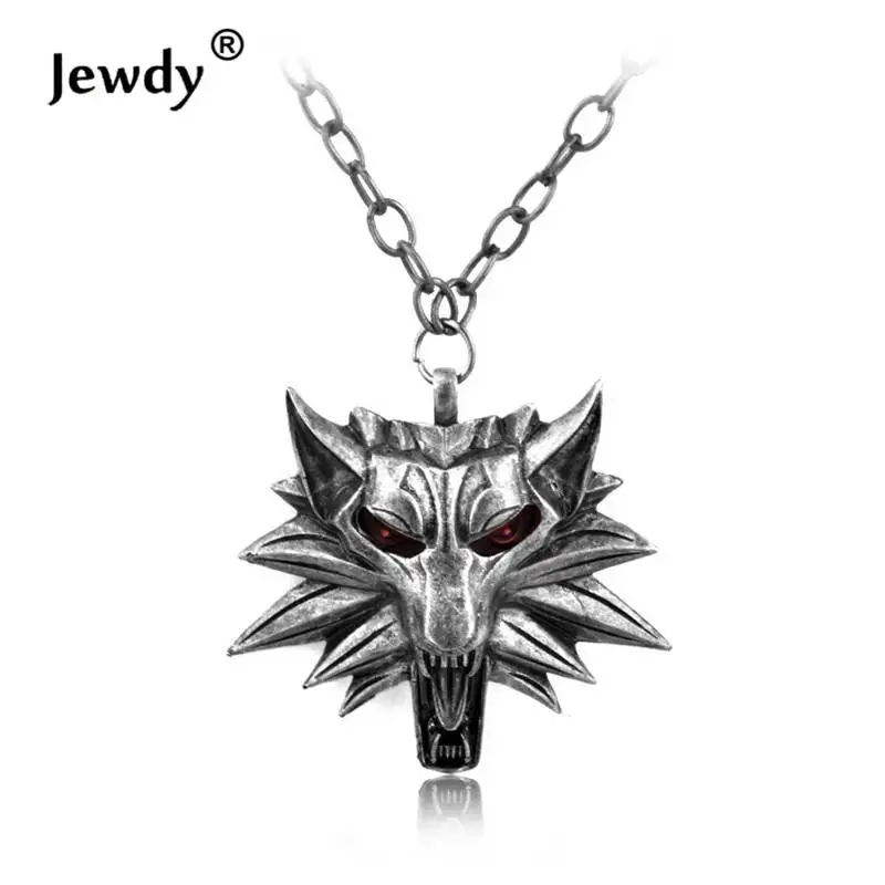 

Hot Sale Pendant Wizard Witcher 3 Medallion Pendant Necklace Wolf Head Necklace U Pick Color Halloween Necklace & Pendants