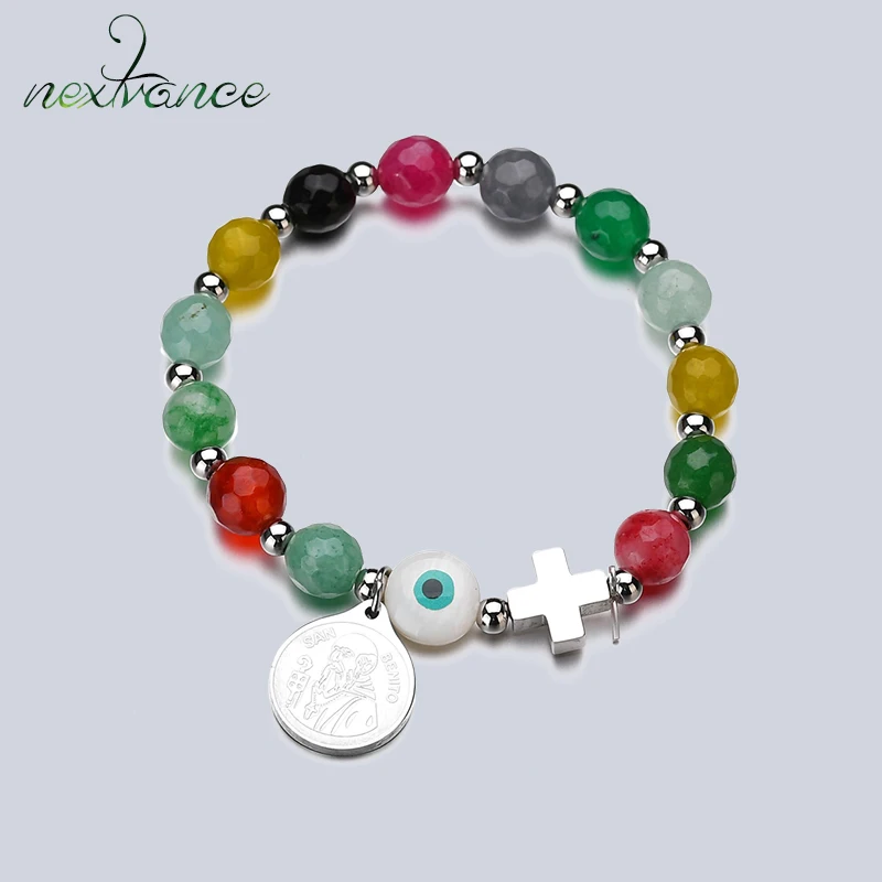 Nextvance Jesus Cross медаль кулон браслеты цветные бусы сглаза браслет для девочек амулет