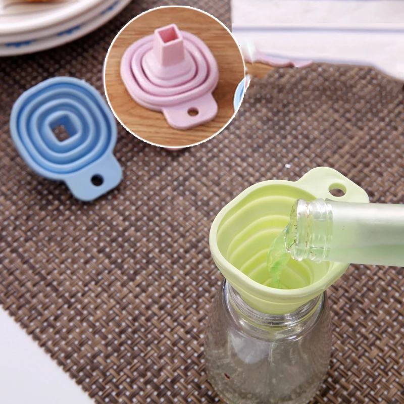 

Mini Spice Funnel Silicone Foldable Funnels for Water Bottle Liquid oil Transfer Hopper Cooking Tools Kitchen Gadgets Supplies