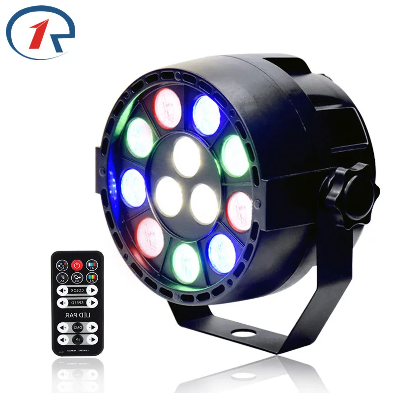 

ZjRight 15W IR Remote RGBW LED Par lights dmx512 Sound Control Pro stage light gala party ktv dj disco bar effect Dyeing lights