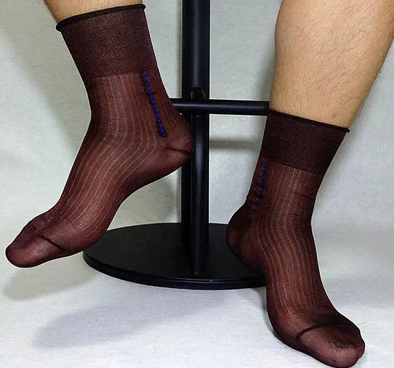 Мужские шелковые носки в классическом стиле Sheer Softy нейлоновые мужские носки сексуальная коллекция с жаккардовым тонким геем носки Фетиш