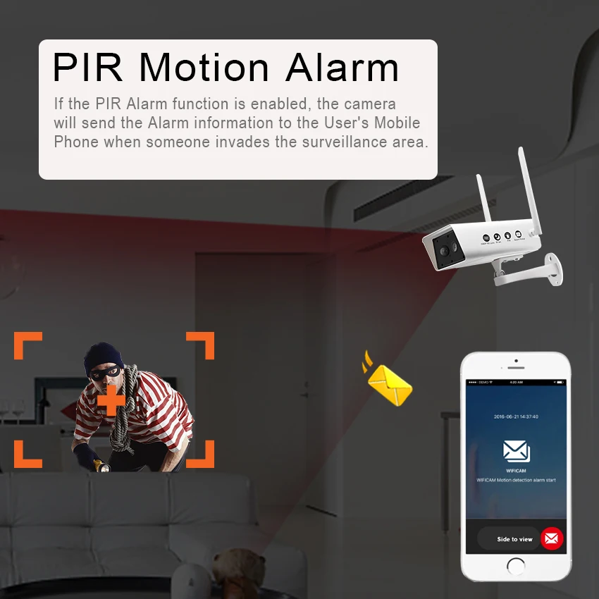 Smar 1080P Wireless Solar Camera Security Surveillance Waterproof IR Night Vision Support TF card 1