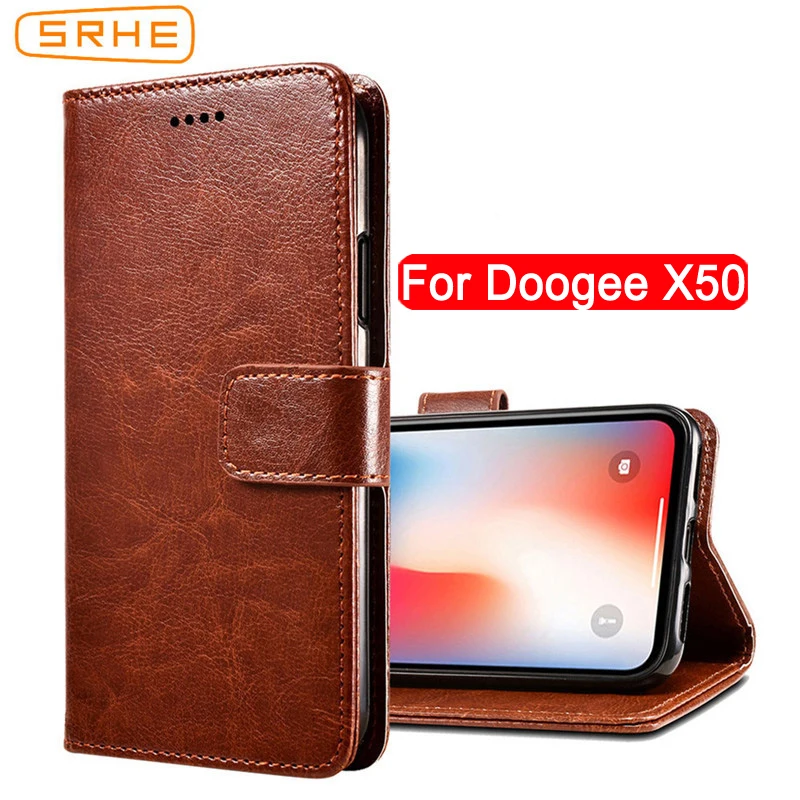 

SRHE For Doogee X50 Case Cover Flip Leather With Magnet Wallet Silicone Cover For Doogee X50 X 50 Case