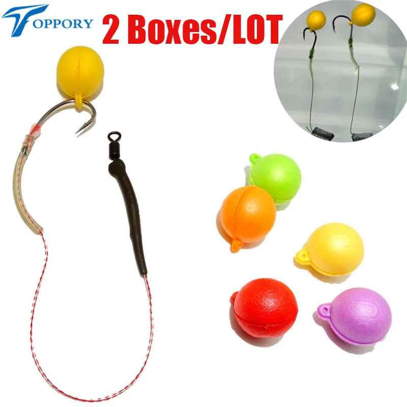 

Toppory 2PCS/Lot 14mm Scented Boilies Carp Pop Up Bait Floating Smell Lure Corn Flavor Artificial Baits Hair Rig Terminal Tackle