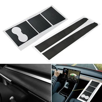 

For Tesla Model 3D Carbon Fiber Vinyl Film Waterproof Fireproof Car Center Console Dashboard Vinyl Wrap Stickers Car Styling