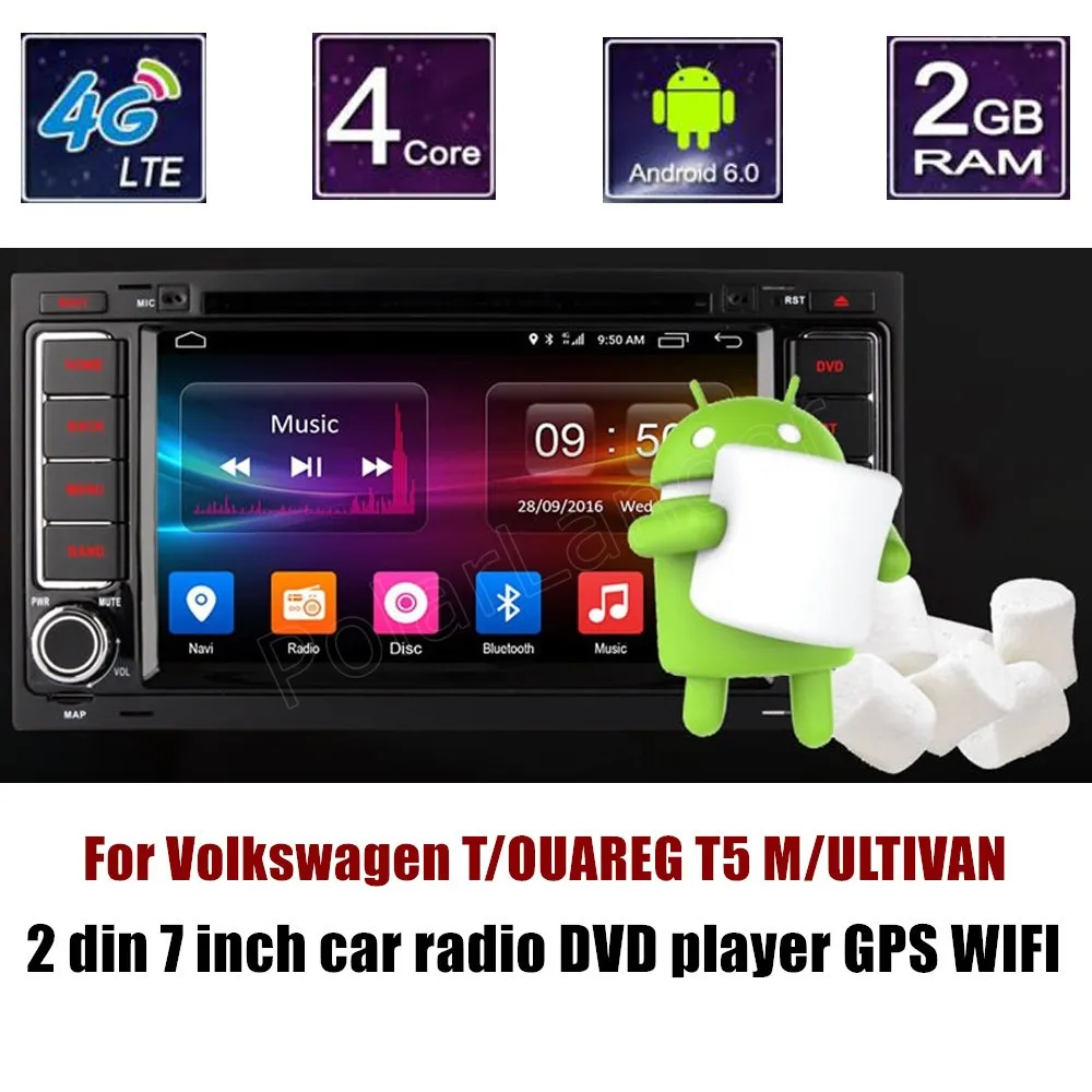 

Android 6.0 car DVD player For Volkswagen TOUAREG T5 MULTIVAN audio stereo Multimedia GPS steering wheel control