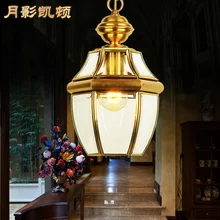 All American small copper fixtures chandeliers balcony Aisle Lamp corridor Light garden lights glass lamps