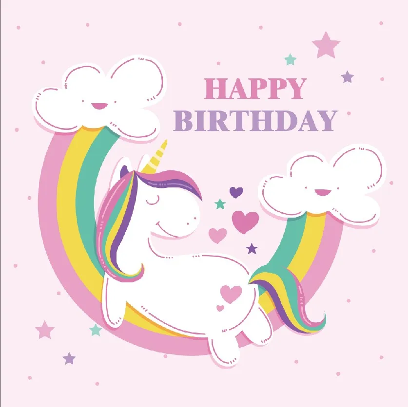 

Laeacco Unicorn Party Rainbow Baby Birthday Cloudy Star Pattern Photographic Backgrounds Photography Backdrops For Photo Studio