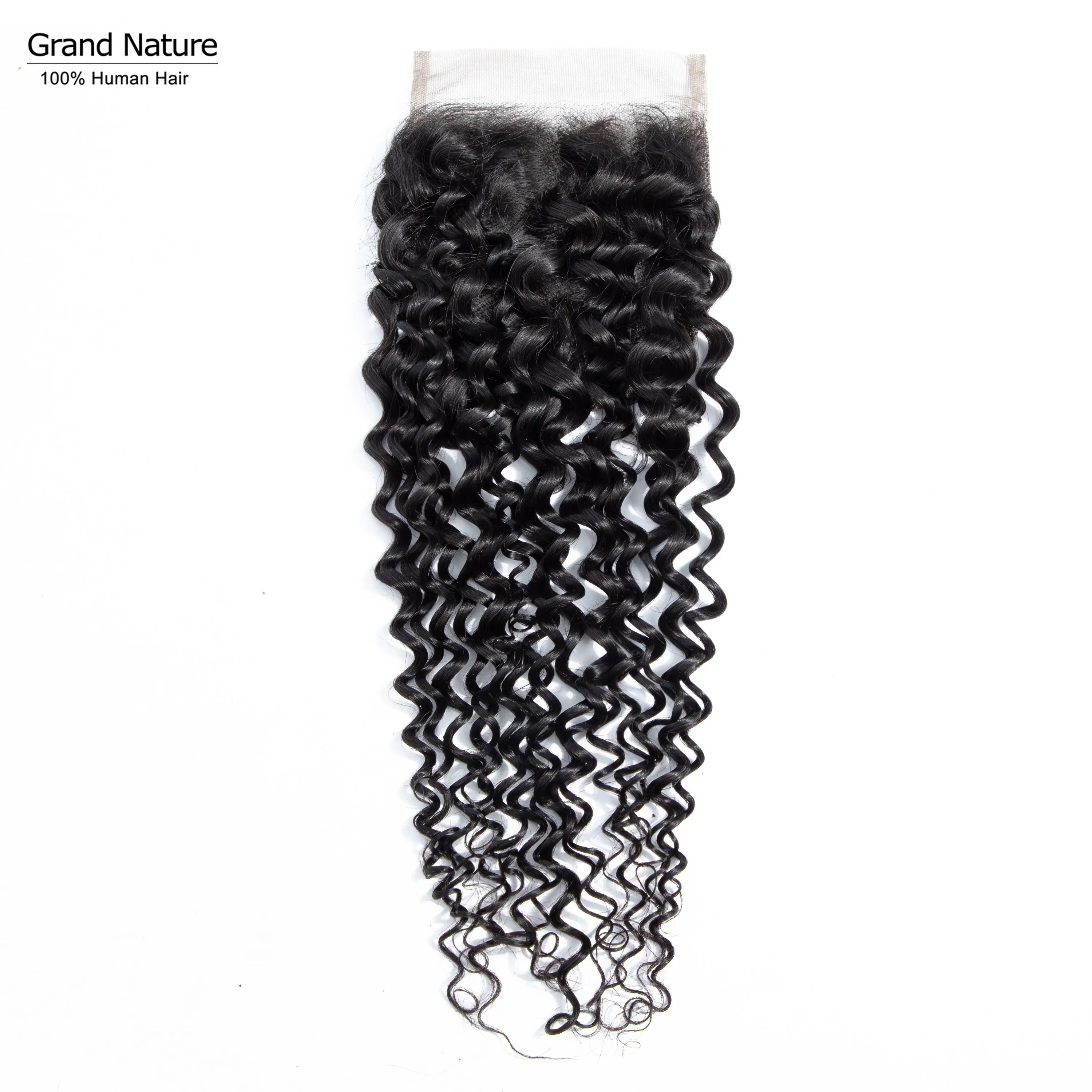 Grand natural индийские Волнистые Кружева Закрытие 4x4 дюймов человеческих волос с волосами младенца естественного цвета могут быть окрашены Remy