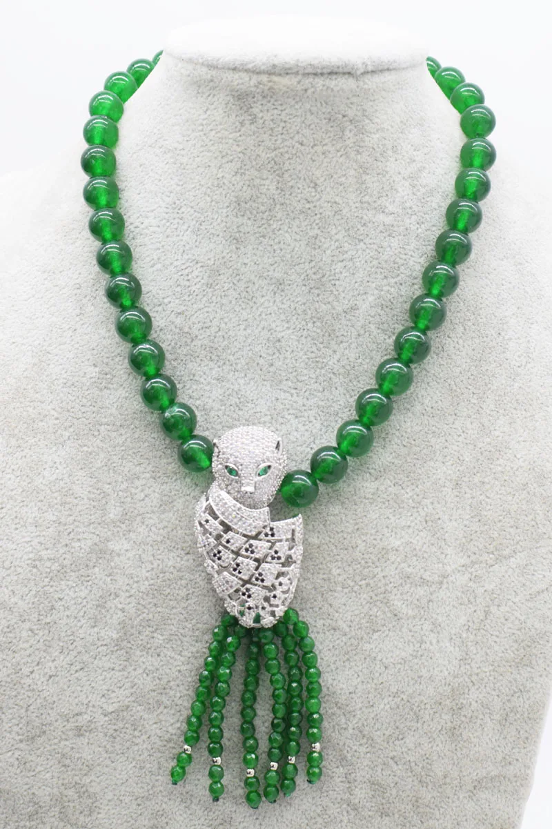 

green jade round 10mm and faceted round 4mm 19inch necklace bracelet FPPJ wholesale beads nature