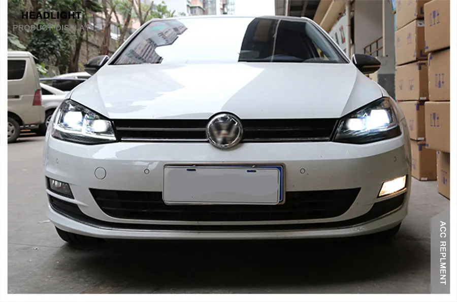 2 шт. светодиодный фары для VW golf 7 2013- светодиодный автомобильный фонарь ангельские глазки ксенон HID комплект Противотуманные фары светодиодный дневные ходовые огни