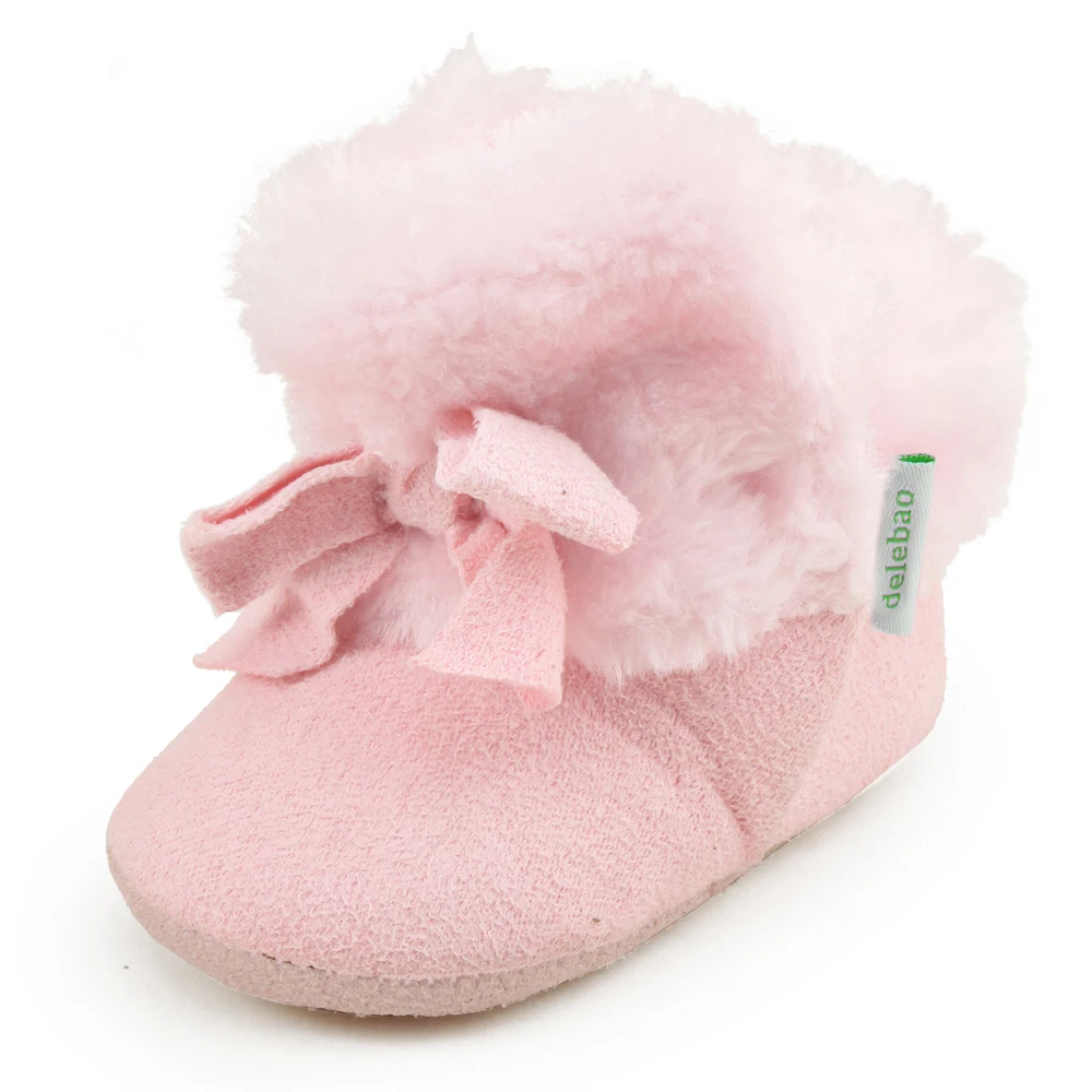 Winter Warm Newborn Baby Boots Moccasins Butterfly knot Cotton Soft