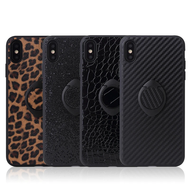 Magnetic Car Leopard Phone Case for Iphone 6 6s 7 8 PLus X 10 Shockproof Magnet Bracket Ring Holder I XR XS Max Cover |
