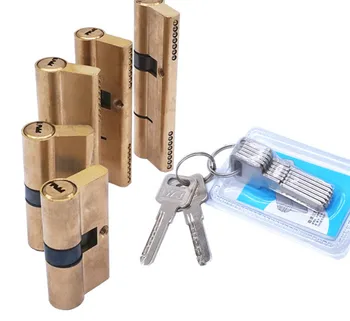 

Door Cylinder Biased Lock 65 70 80 90 115mm Cylinder AB Key Anti-Theft Entrance Brass Door Lock Lengthened Core Extended Keys