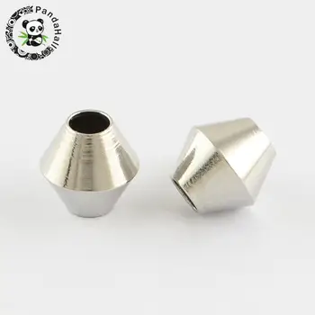 

Stainless Steel Bicone Beads, Stainless Steel Color, 6x6mm, Hole: 2.5mm