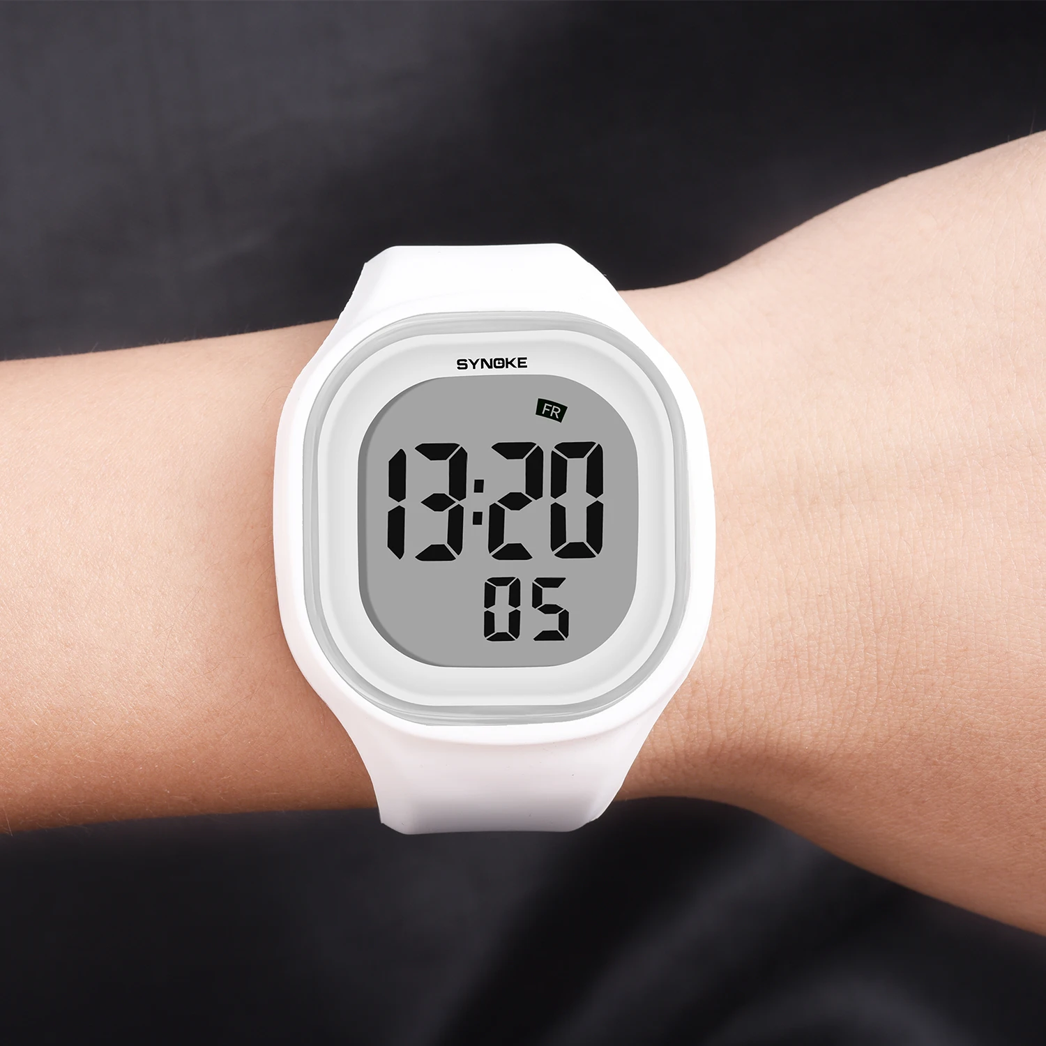 SYNOKE простые мужские женские электронные часы чистого цвета, водонепроницаемые цветные цифровые электронные часы с силикагелем, детские часы