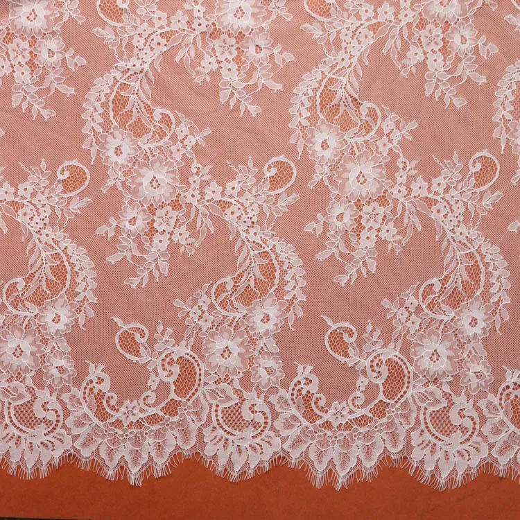 

3 meter / lot Eyelash Lace Fabric 150cm White Black DIY Exquisite Lace Embroidery Clothes Wedding Dress Accessories