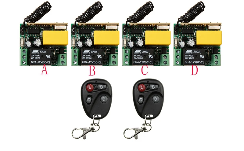 AC220V 1CH 10A радио Управление; RF Беспроводной реле дистанционного Управление переключатель 315 МГц, 433 МГц teleswitch 2 передатчик+ приемник 4