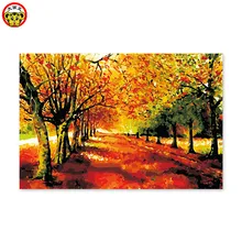 Картина по номерам художественная краска по номерам листья Монреаль Золотая Осенняя равноденствие декоративная роспись