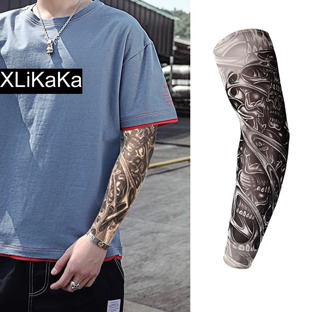 

Fashion Sport Tattoo Sleeves Arms Warmer Unisex UV Protection Outdoor Temporary Fake Tattoo Arm Sleeve Warmer Sleeve Mangas