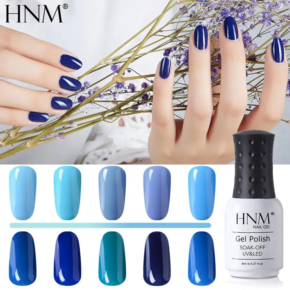 HNM 8 мл гель для ногтей синяя серия UV LED длинный последний лак тиснения