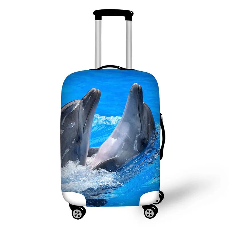 Чехол для багажа с принтом дельфина, защитный чехол, аксессуары для путешествий, Чехол для багажа, пылезащитный чехол для 18-30 дюймов - Цвет: 6886