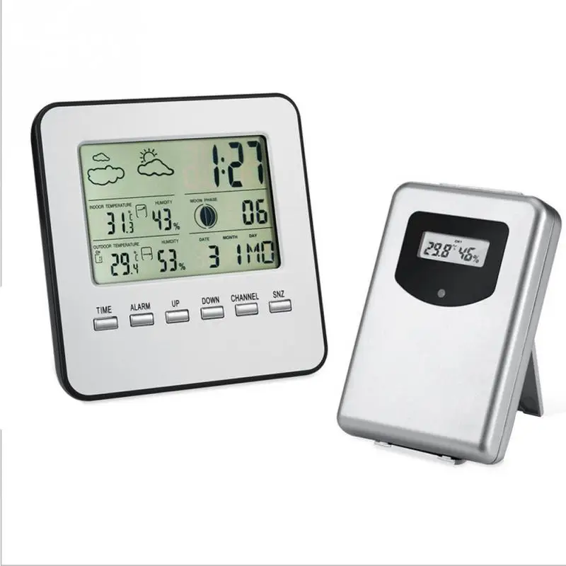 Wireless Indoor Outdoor Digital Lcd Thermometer Hygrometer Clock