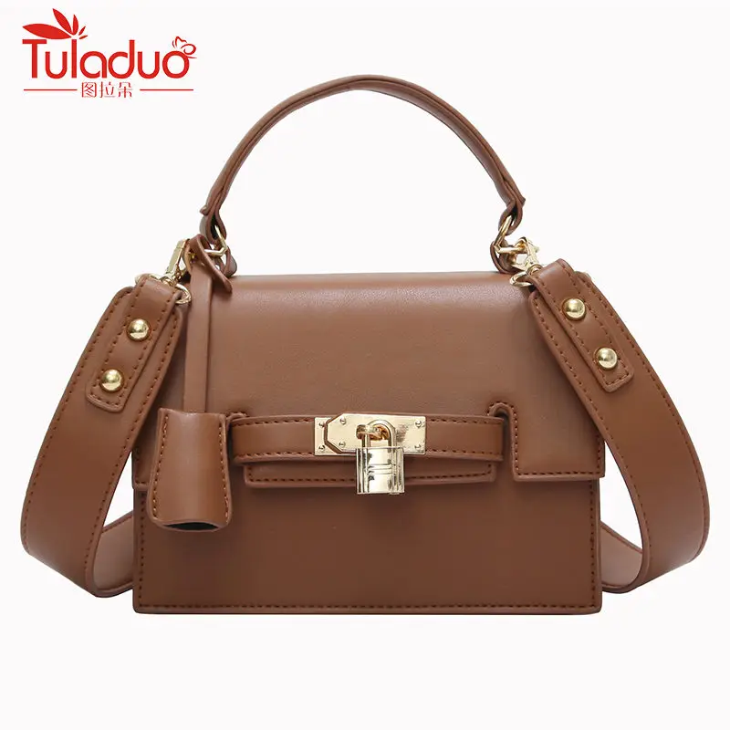 

Fashion Pu Leather Women Handbags Wide Strap Tote Bag Large Women Crossbody for Women Metal Lock Women Party Tote Bags Sac Bags