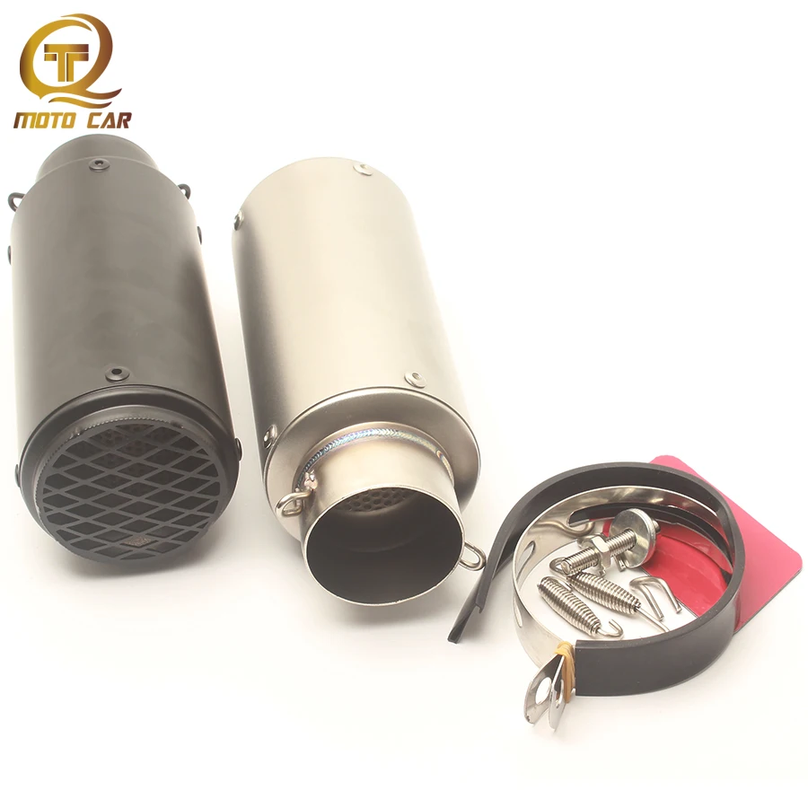 

Universal Motorcycle Exhaust Muffler 61MM DB Killer Silencer Escape Moto Clamp Middle Pipe for GY6 Suzuki Kawasaki BMW 1000RR