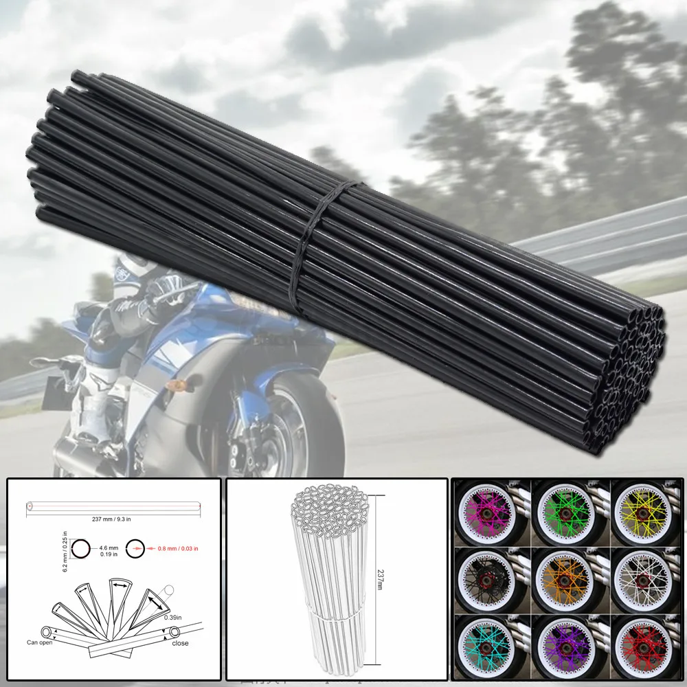 Bike Wheel Spoke Protector Colorful Motocross Dirt Bike Rims Skins Covers Off Road Bike Guard Wraps Kit Motorcycle Bike Guard