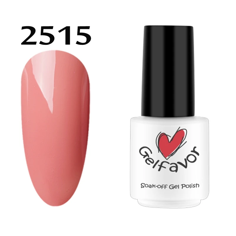Гель для ногтей от бренда Gelfavor, аксессуары для дизайна ногтей, быстросохнущая УФ-лампа, светодиодная лампа, впитывающаяся, обнаженная, Красный Цветной Гель-лак для ногтей - Цвет: 2515